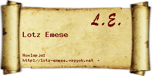 Lotz Emese névjegykártya